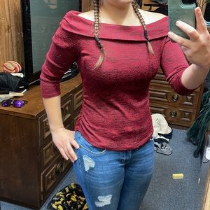 Over the shoulder quarter sleeve sweater